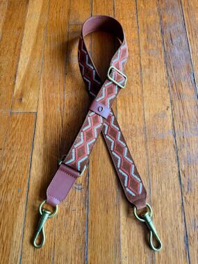 ORCIANI Embroidered Suede Leather Bag Strap
